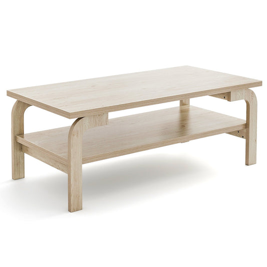 47 Inches Accent Rectangular Coffee Table for Living Room, Natural Coffee Tables Natural  at Gallery Canada