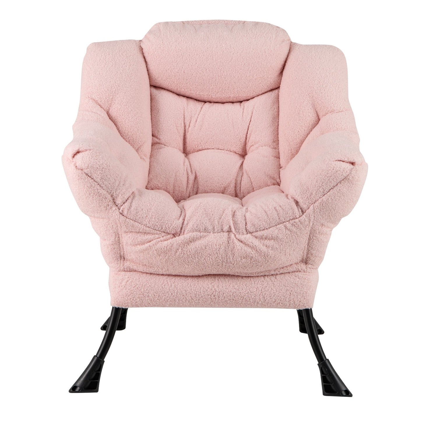 Sherpa Upholstered Accent Chair with Cozy Head Pillow, Pink Accent Chairs   at Gallery Canada