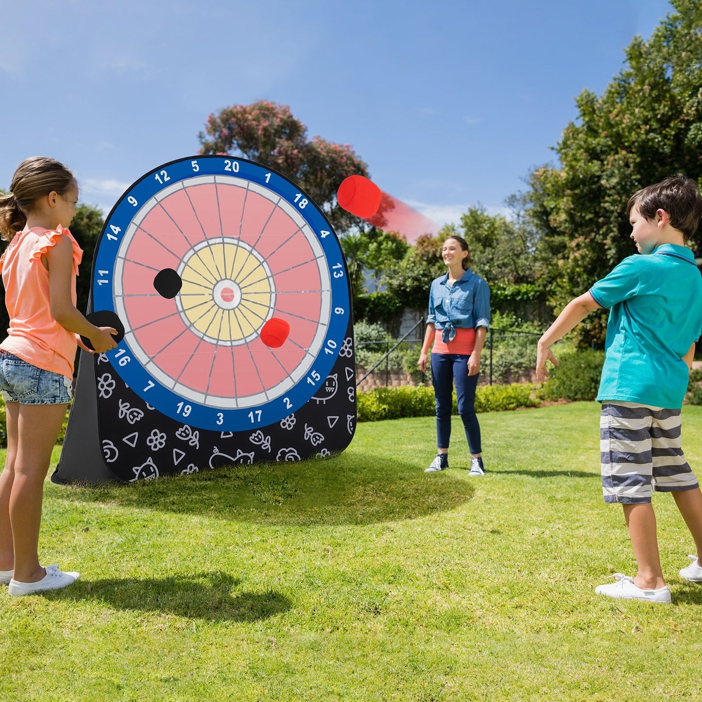 Large Dart Board for Kids with 4 Kick Balls, Black Lawn Games   at Gallery Canada