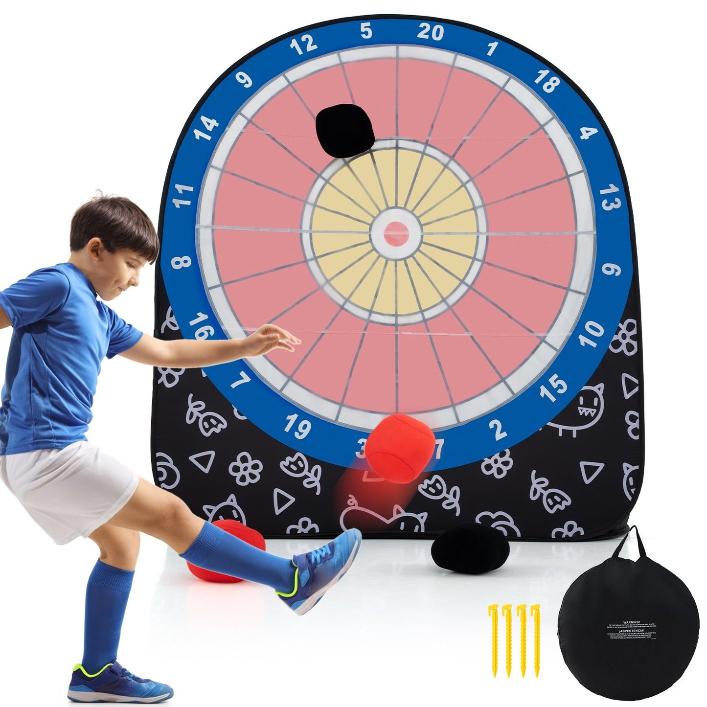 Large Dart Board for Kids with 4 Kick Balls, Black Lawn Games Black  at Gallery Canada