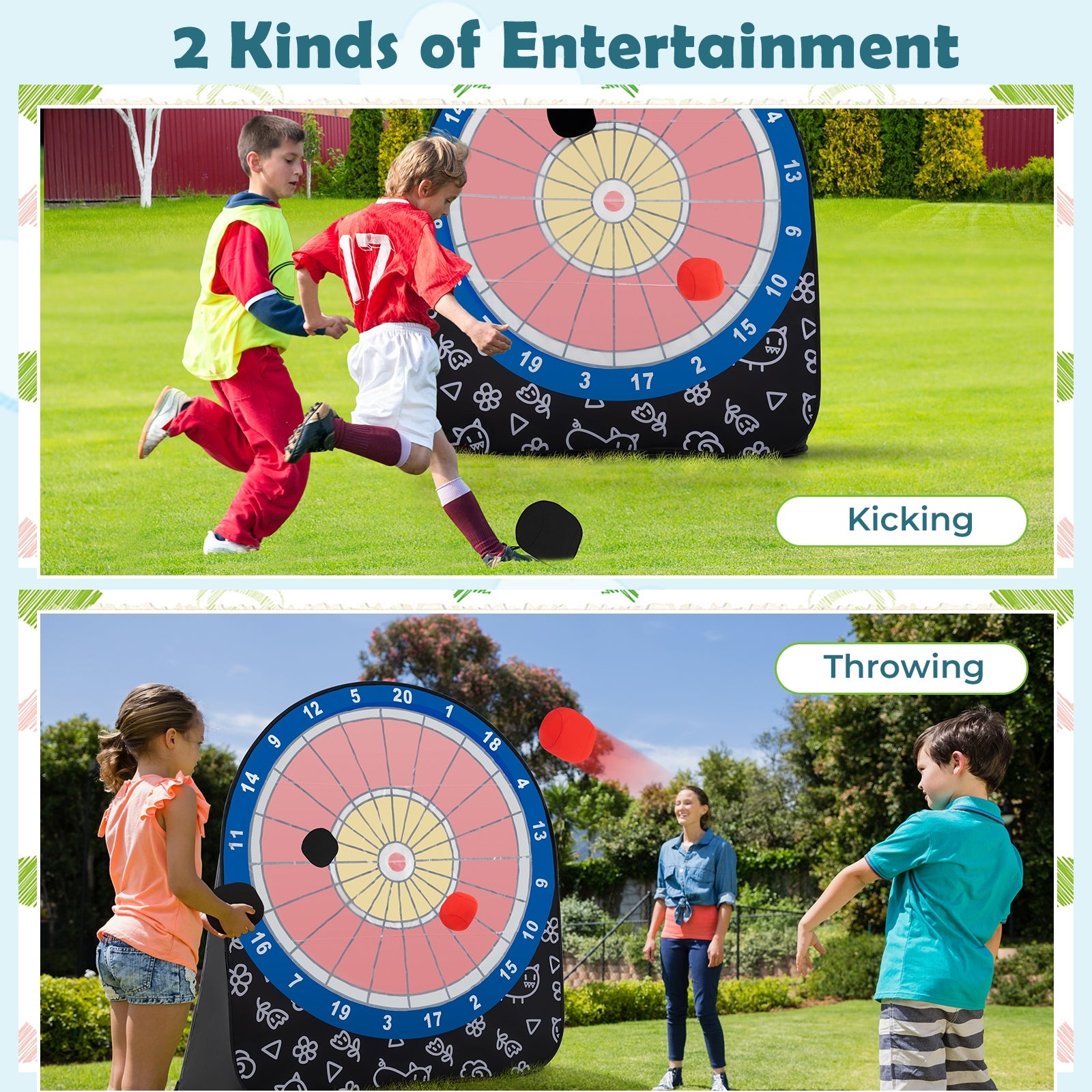 Large Dart Board for Kids with 4 Kick Balls, Black Lawn Games   at Gallery Canada