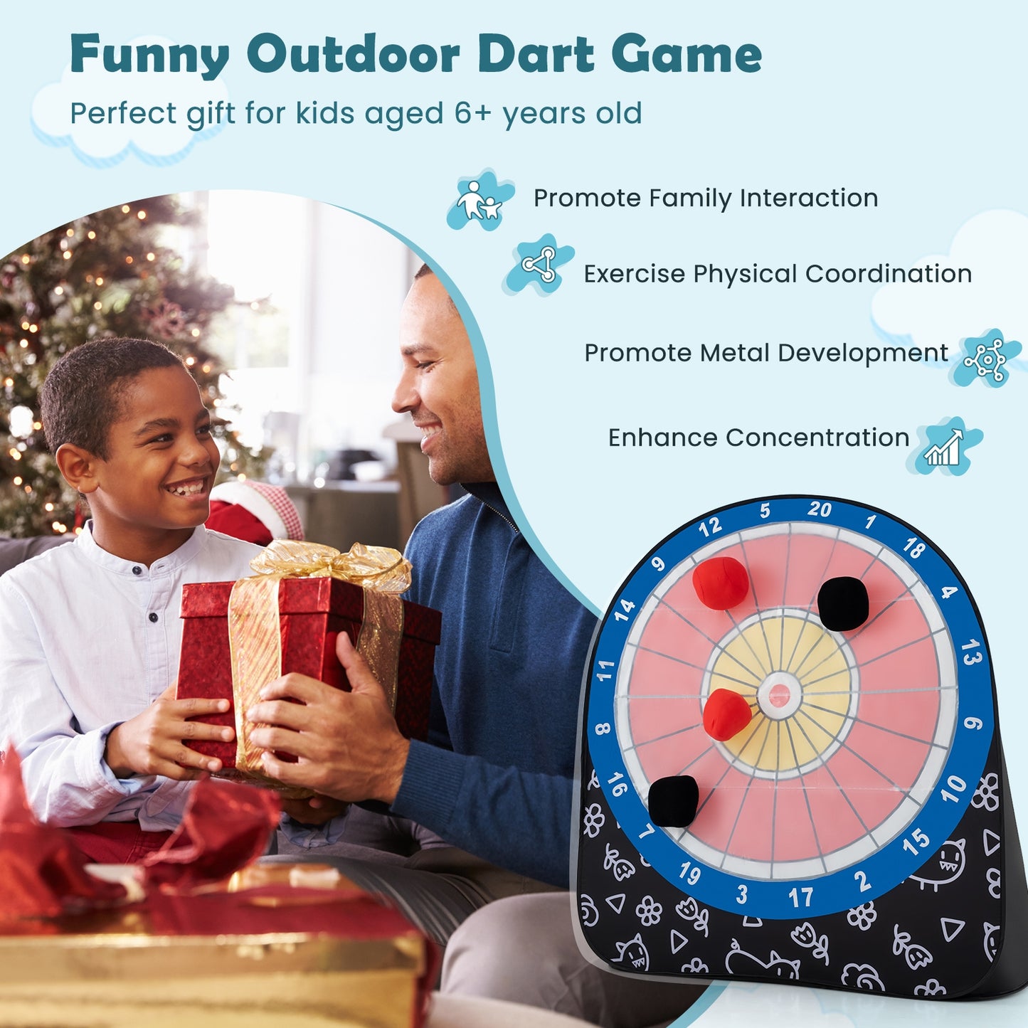 Large Dart Board for Kids with 4 Kick Balls, Black Lawn Games   at Gallery Canada