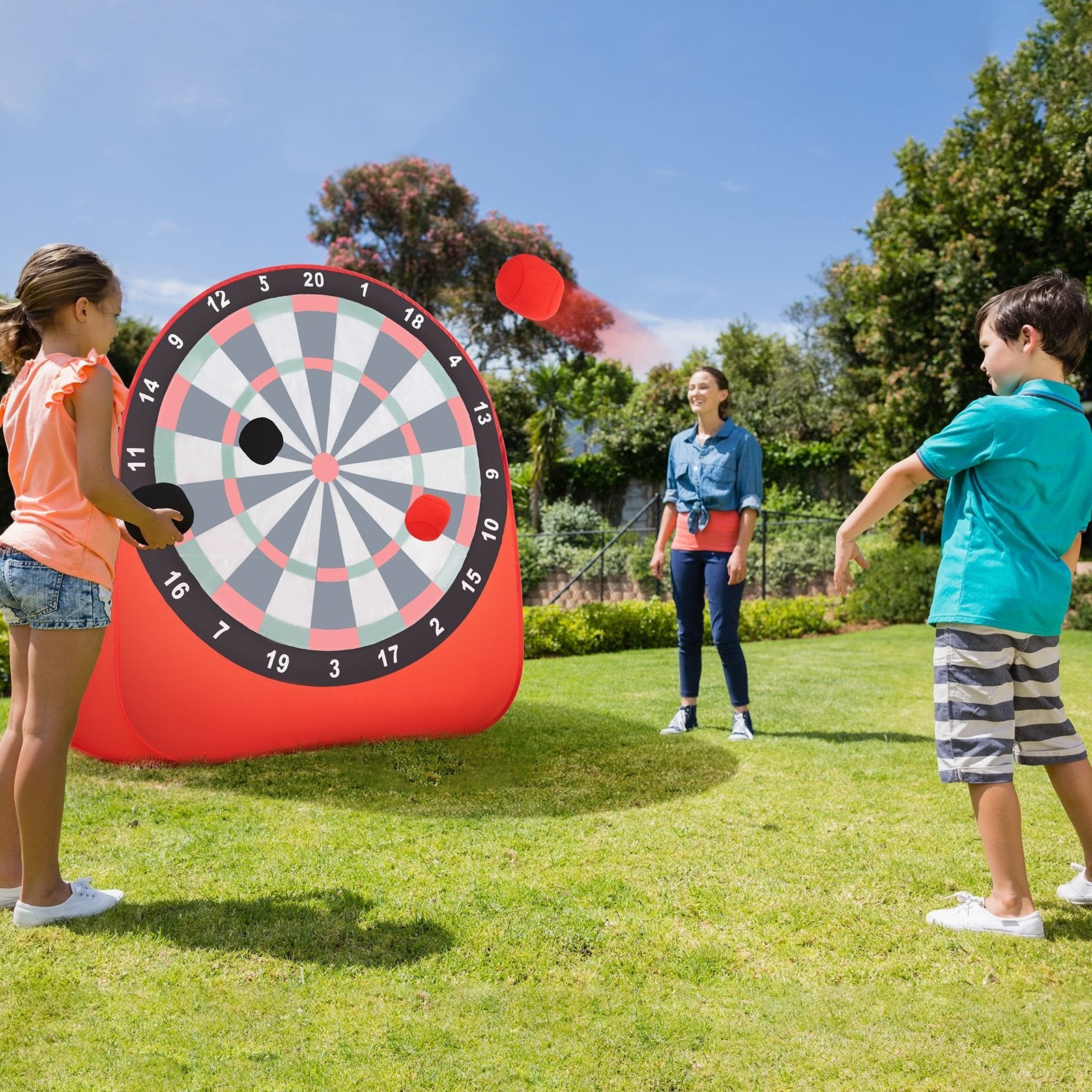 Large Dart Board for Kids with 4 Kick Balls, Red Lawn Games   at Gallery Canada