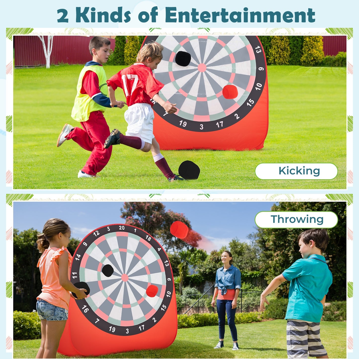 Large Dart Board for Kids with 4 Kick Balls, Red Lawn Games   at Gallery Canada