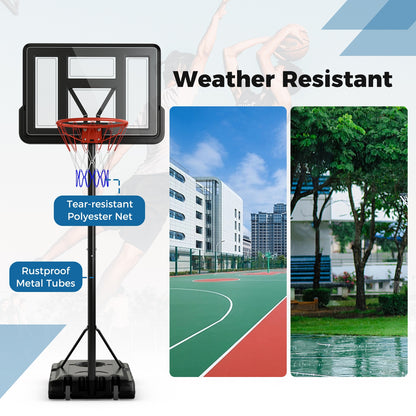 4.4-10 Feet Portable Basketball Hoop Adjustable with 2 Wheels and Fillable Base, Black Sport Equipments   at Gallery Canada