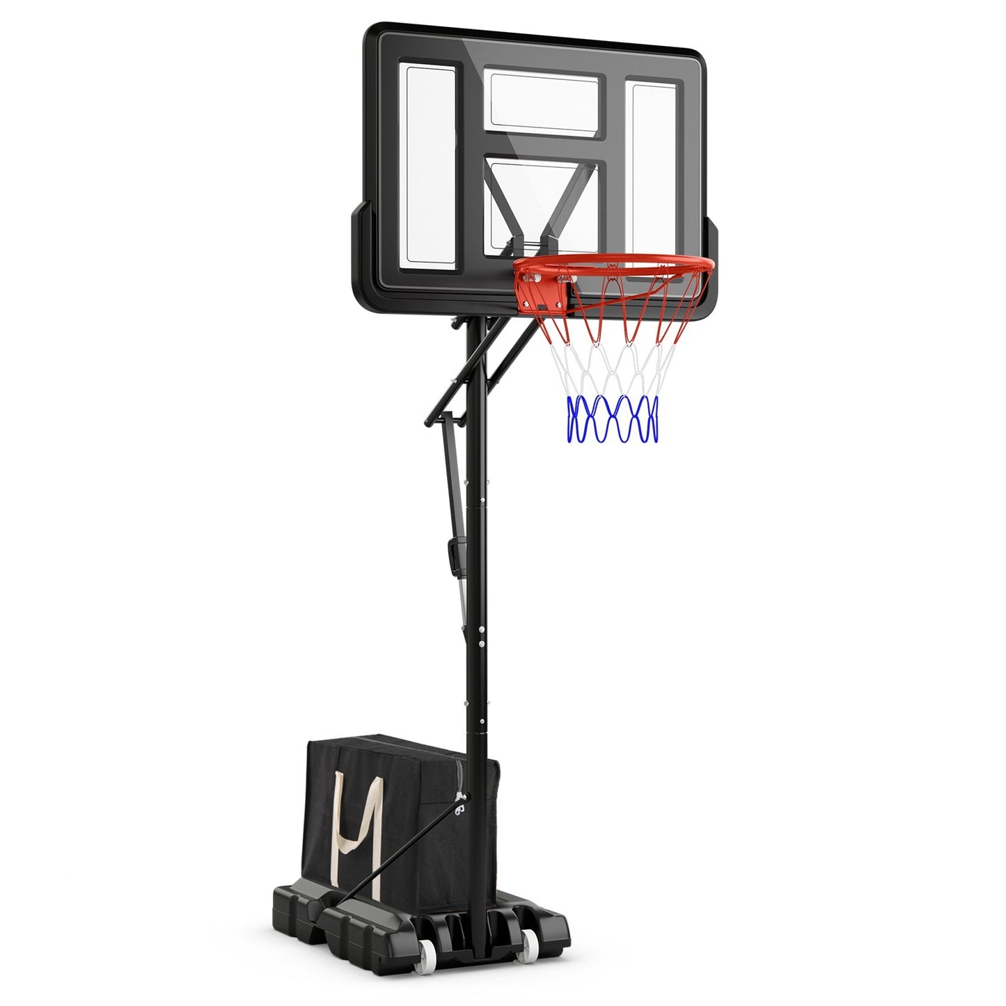 7.9-10 Feet Portable Basketball Hoop System with Sturdy Base and Wheels, Black Sport Equipments Black  at Gallery Canada