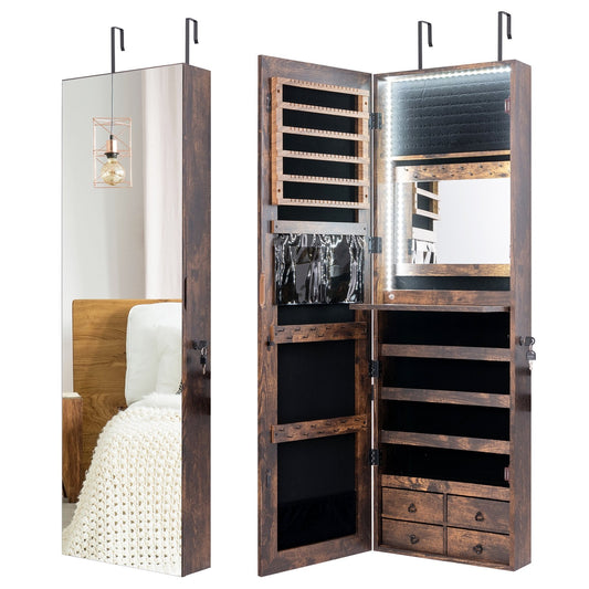 Multipurpose Storage Cabinet with 4 Drawers, Rustic Brown Jewelry Armoires Rustic Brown  at Gallery Canada