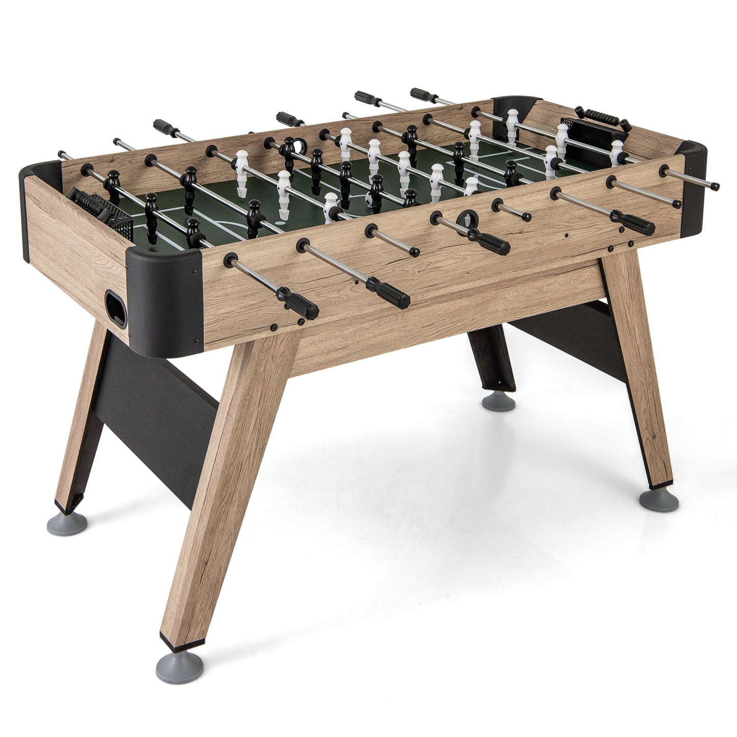 54 Inch Foosball Table Arcade Soccer Game Table with 2 Balls and 26 Players, Natural Game Room   at Gallery Canada