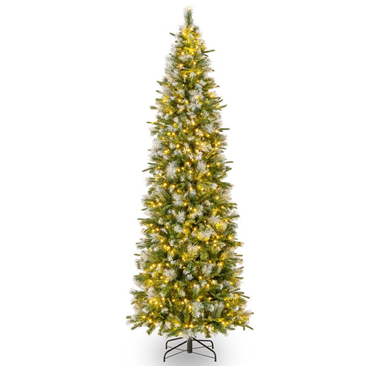 6/7.5/9 FT Artificial Christmas Tree with Warm-White LED Lights-L, Green Christmas Tree 3.3 x 9 feet Green  at Gallery Canada