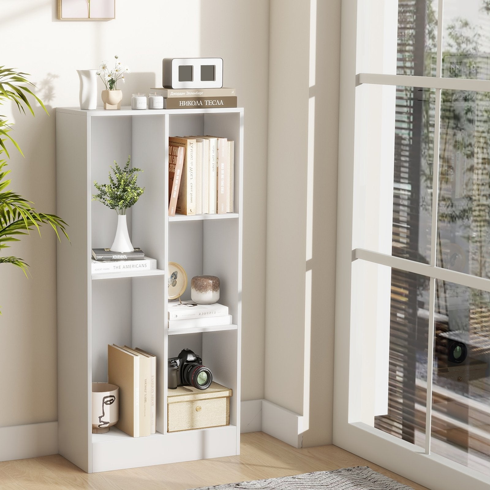 41 Inches 5-Cube Floor Bookcase with 2 Anti-Tipping Kits, White Bookcases   at Gallery Canada