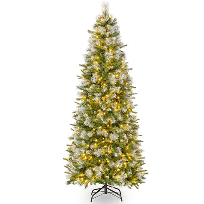 6/7.5/9 FT Artificial Christmas Tree with Warm-White LED Lights-S, Green Christmas Tree 2.6 x 6 Green  at Gallery Canada