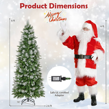 6/7.5/9 FT Artificial Christmas Tree with Warm-White LED Lights-S, Green Christmas Tree   at Gallery Canada