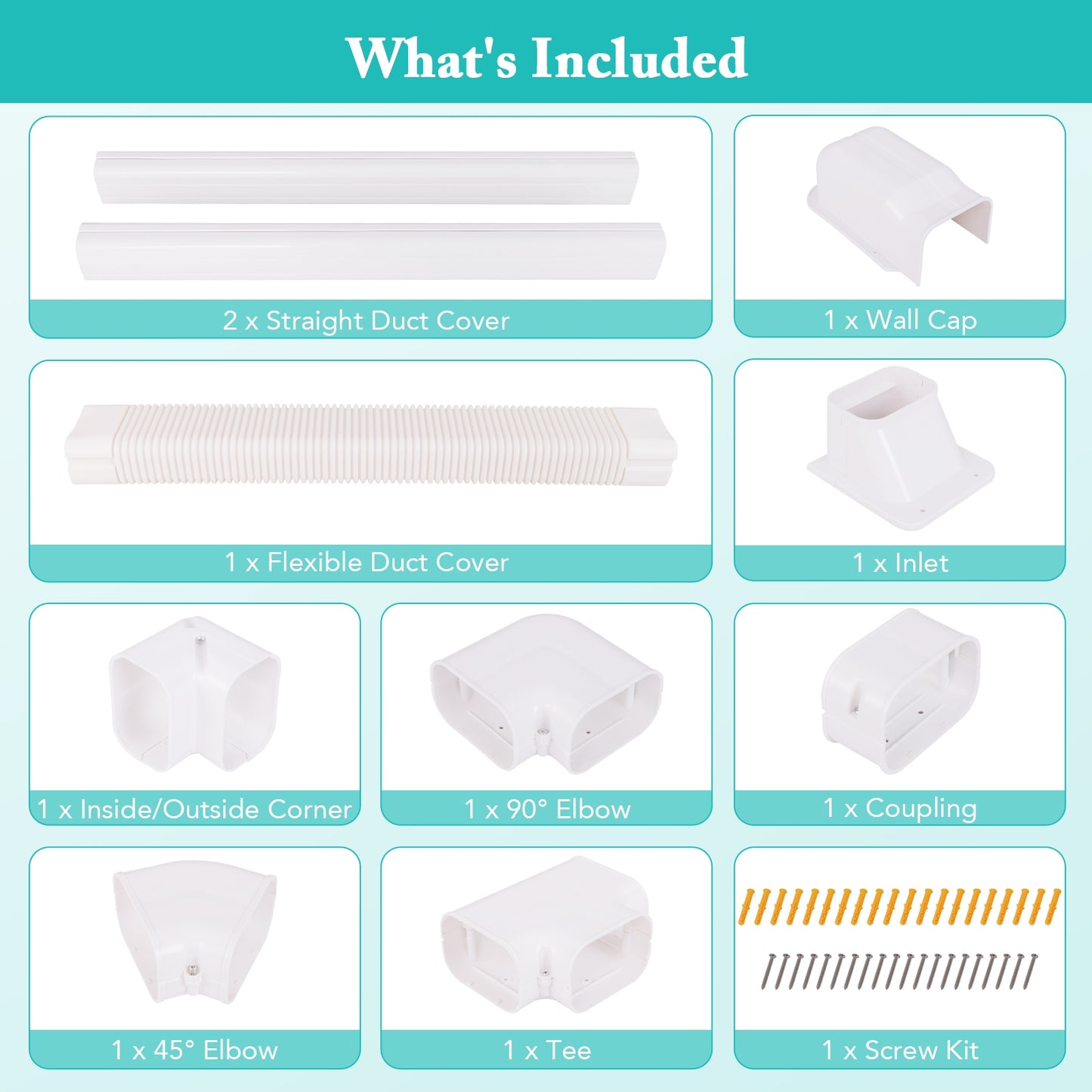 4 Inches W Mini Decorative PVC Slim Line Cover Kit, White Mini Split Air Conditioners   at Gallery Canada