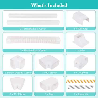 4 Inches W Mini Decorative PVC Slim Line Cover Kit, White Mini Split Air Conditioners   at Gallery Canada