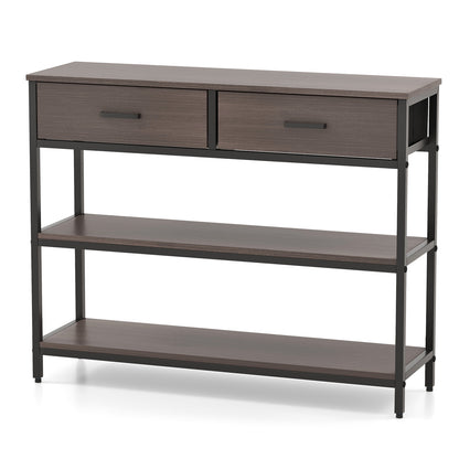 Console Table with Folding Fabric Drawers for Entryway, Gray Console Tables   at Gallery Canada