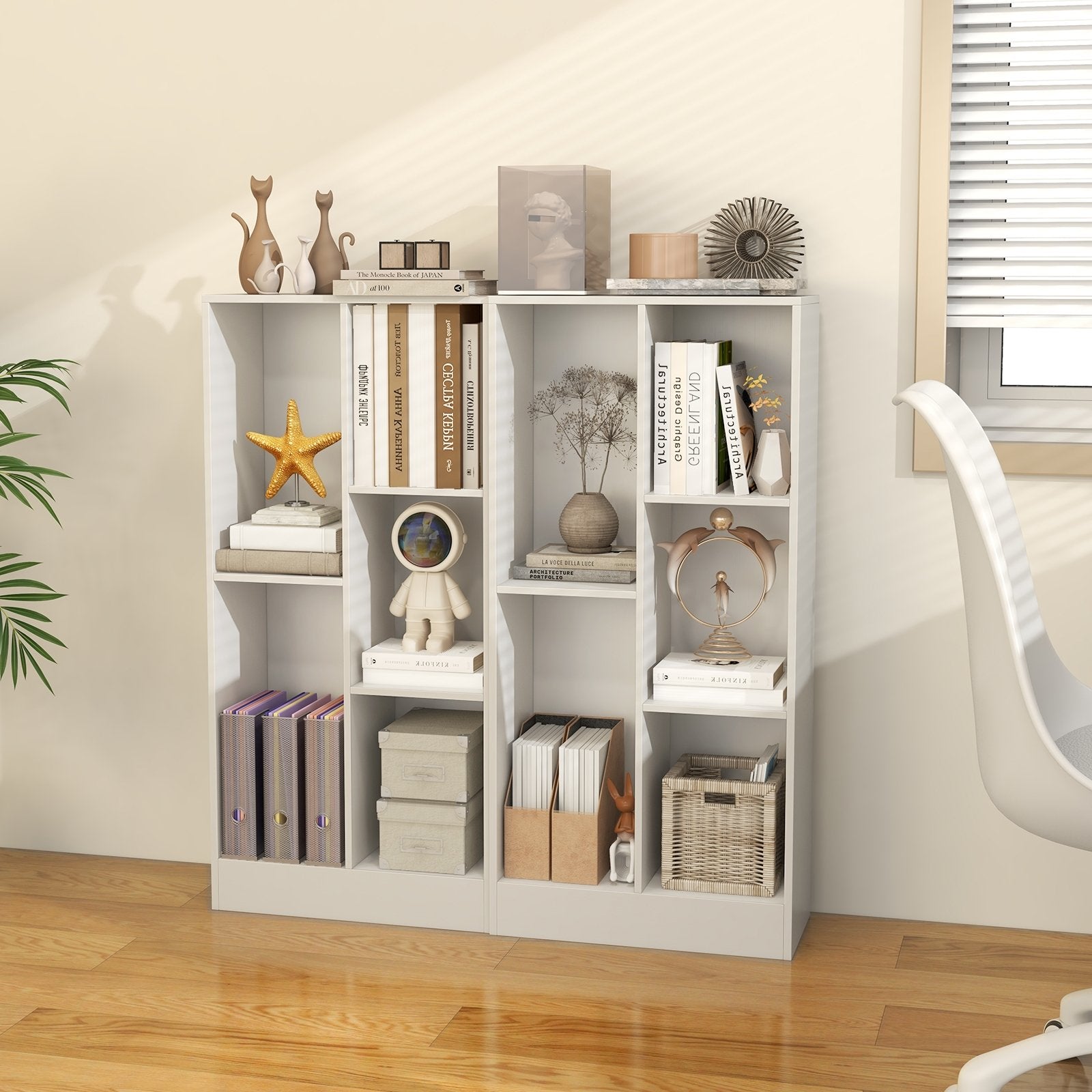 41 Inches 5-Cube Floor Bookcase with 2 Anti-Tipping Kits, White Bookcases   at Gallery Canada