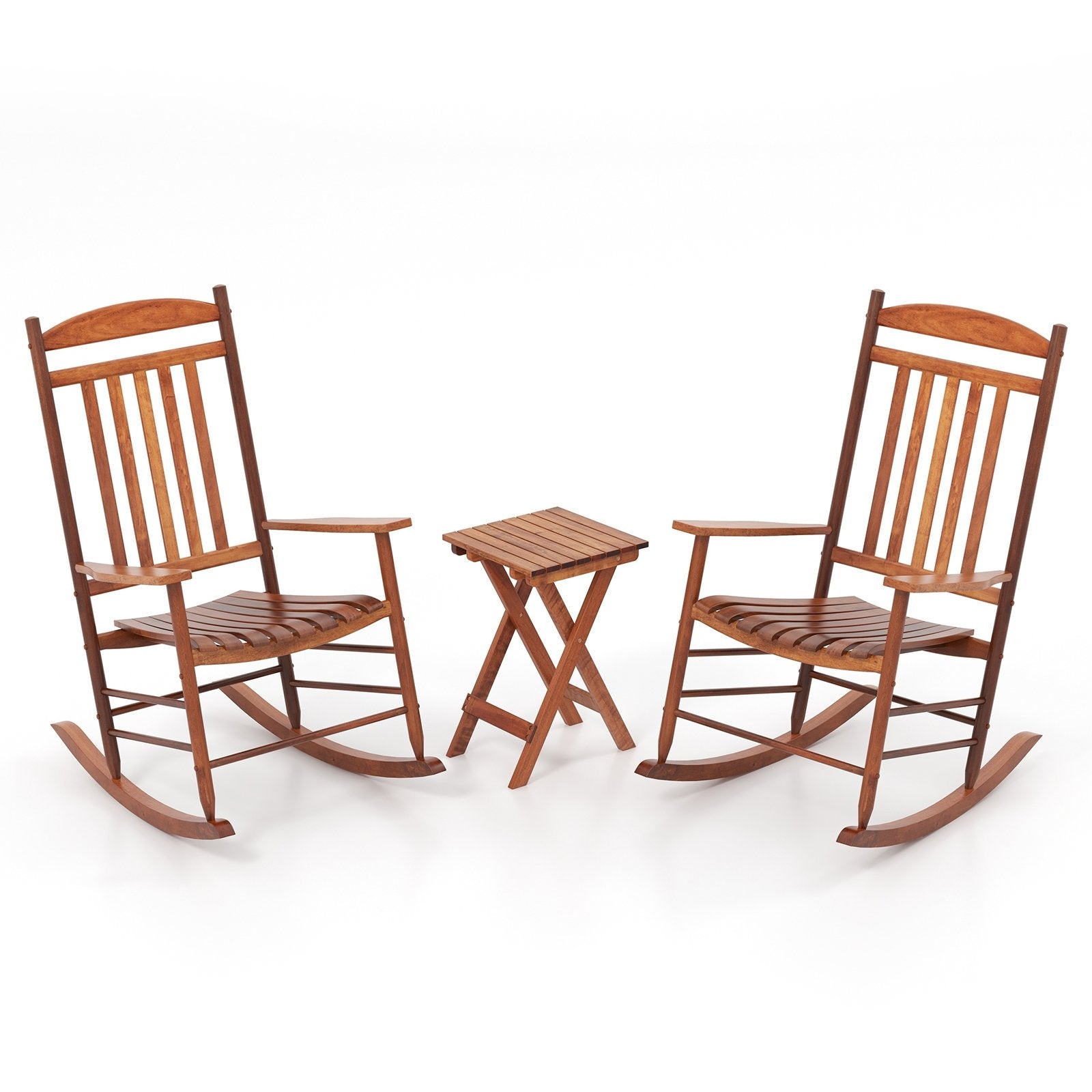 3-piece Outdoor Poplar Wood Rocking Bistro Set, Natural Patio Conversation Sets Natural  at Gallery Canada