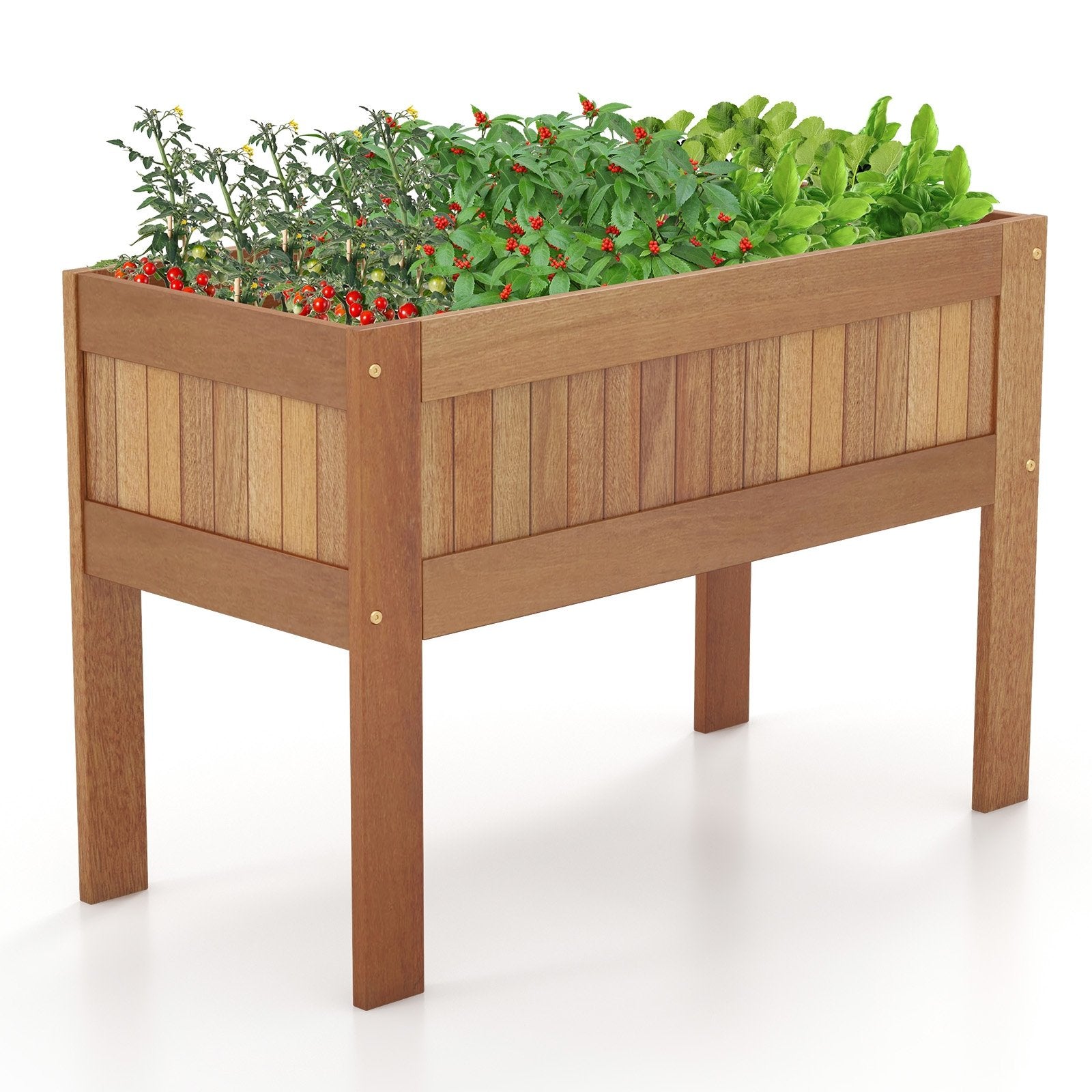 Wooden Raised Garden Bed Solid Wood Elevated Planter Box with Legs, Natural Raised Garden Beds   at Gallery Canada