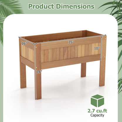 Wooden Raised Garden Bed Solid Wood Elevated Planter Box with Legs, Natural Raised Garden Beds   at Gallery Canada