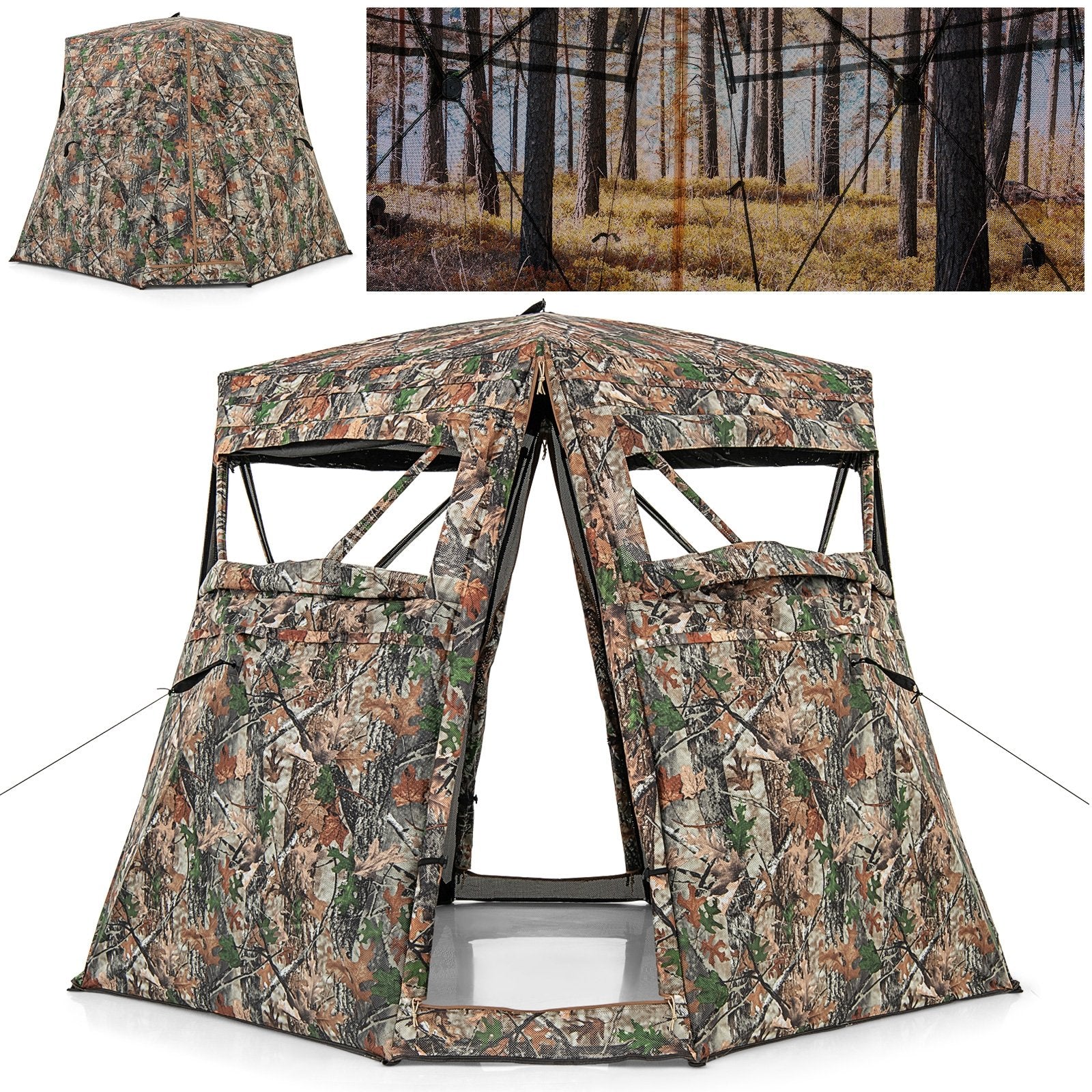 360° One Way See Through Ground Hunting Blind for Deer and Turkey Hunting, Camouflage Tents   at Gallery Canada