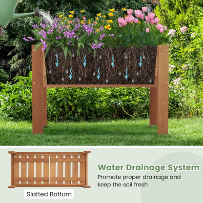 Wooden Raised Garden Bed Solid Wood Elevated Planter Box with Legs, Natural Raised Garden Beds   at Gallery Canada