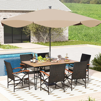 7 Pieces Outdoor Dining Furniture Set for Porch Backyard Garden Poolside Patio Conversation Sets   at Gallery Canada