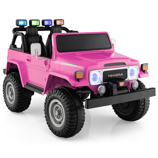 12V 2-Seat Licensed Kids Ride On Toyota FJ40 Car with 2.4G Remote Control, Pink Powered Ride On Toys Pink  at Gallery Canada