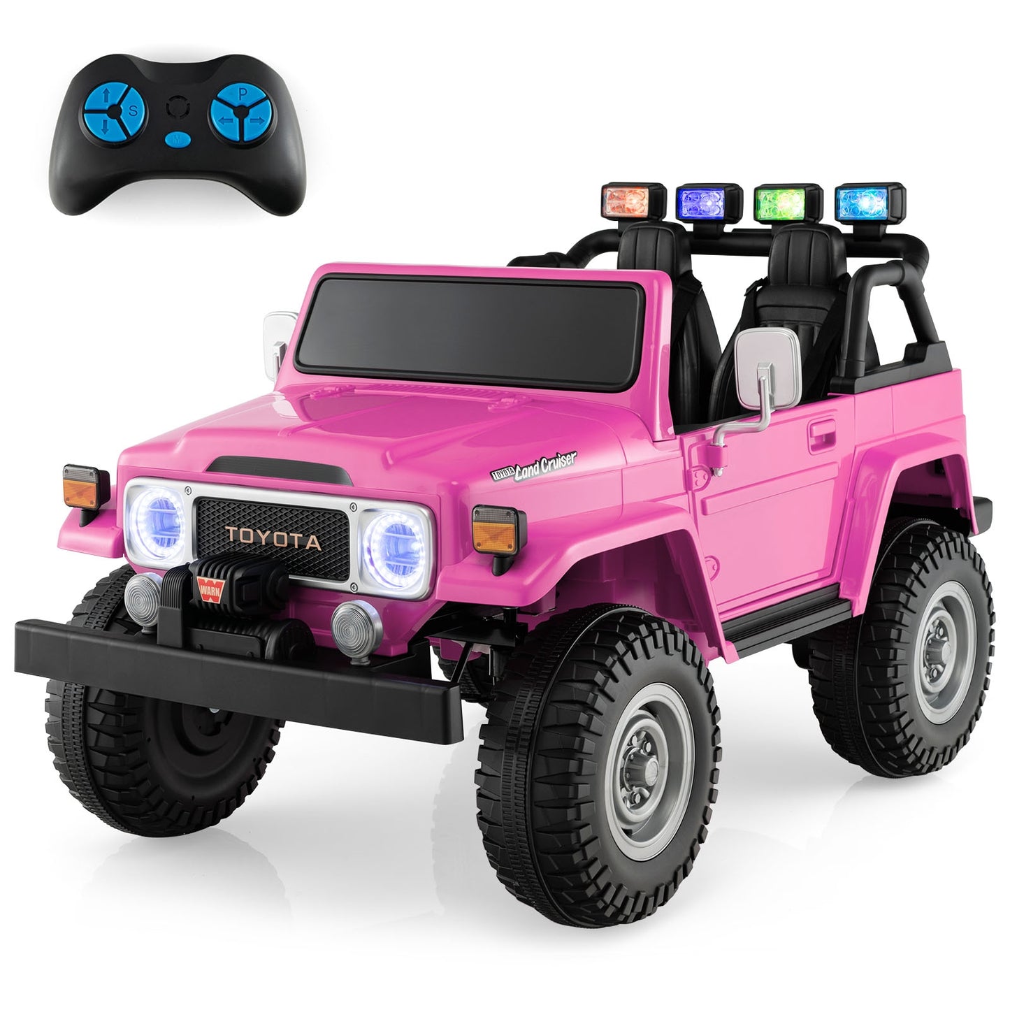 12V 2-Seat Licensed Kids Ride On Toyota FJ40 Car with 2.4G Remote Control, Pink Powered Ride On Toys   at Gallery Canada