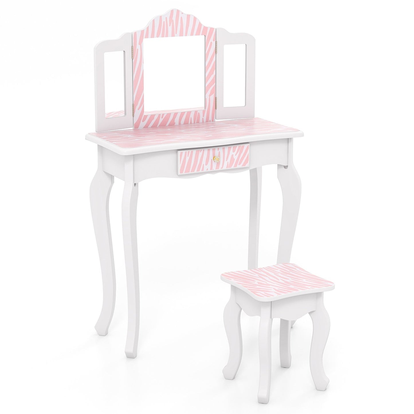 Kids Vanity Set with Drawer and 3 Makeup Accessories, Pink Kids Vanities   at Gallery Canada