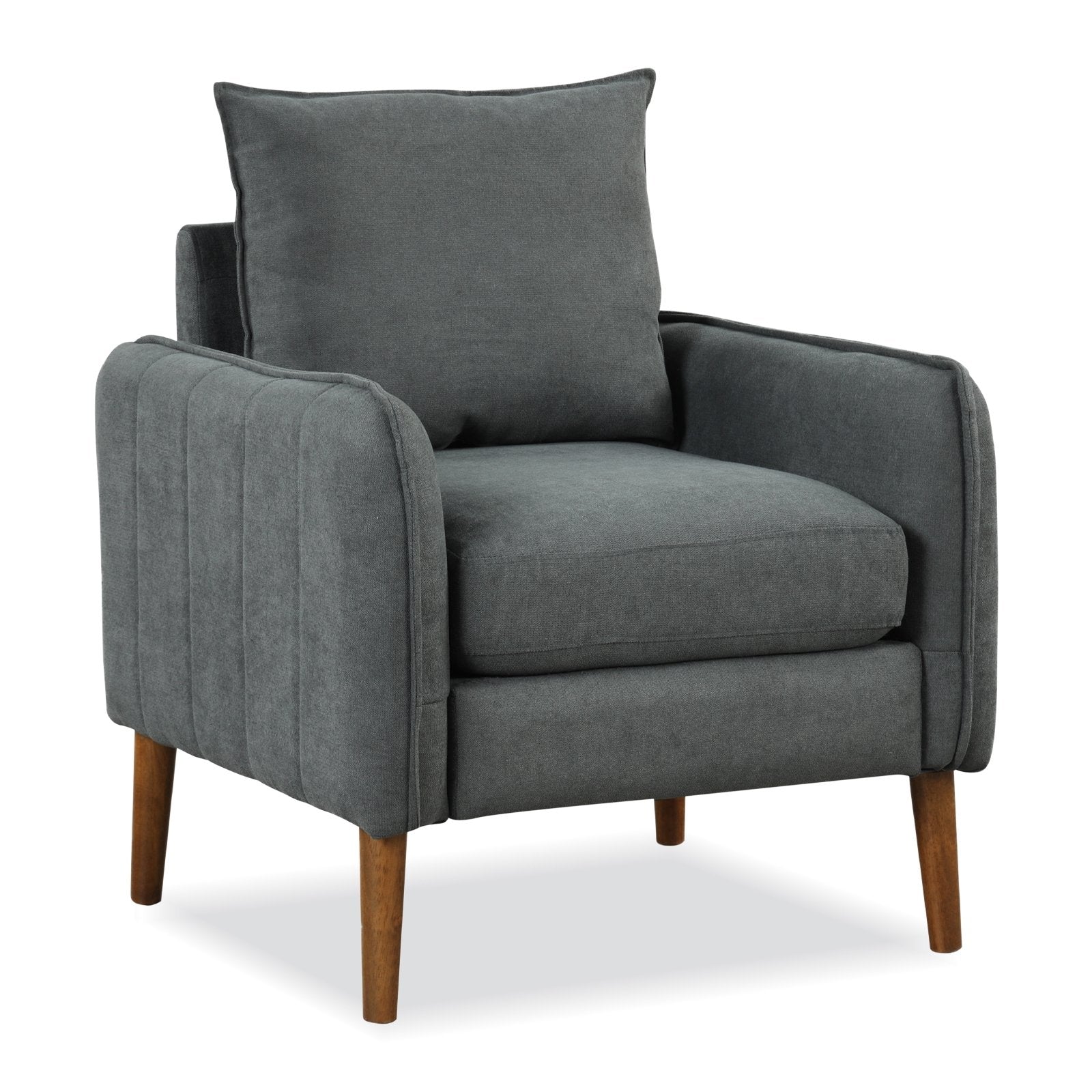 Fabric Upholstered Sofa Chair with Removable Back and Seat Cushions, Gray Accent Chairs Gray  at Gallery Canada