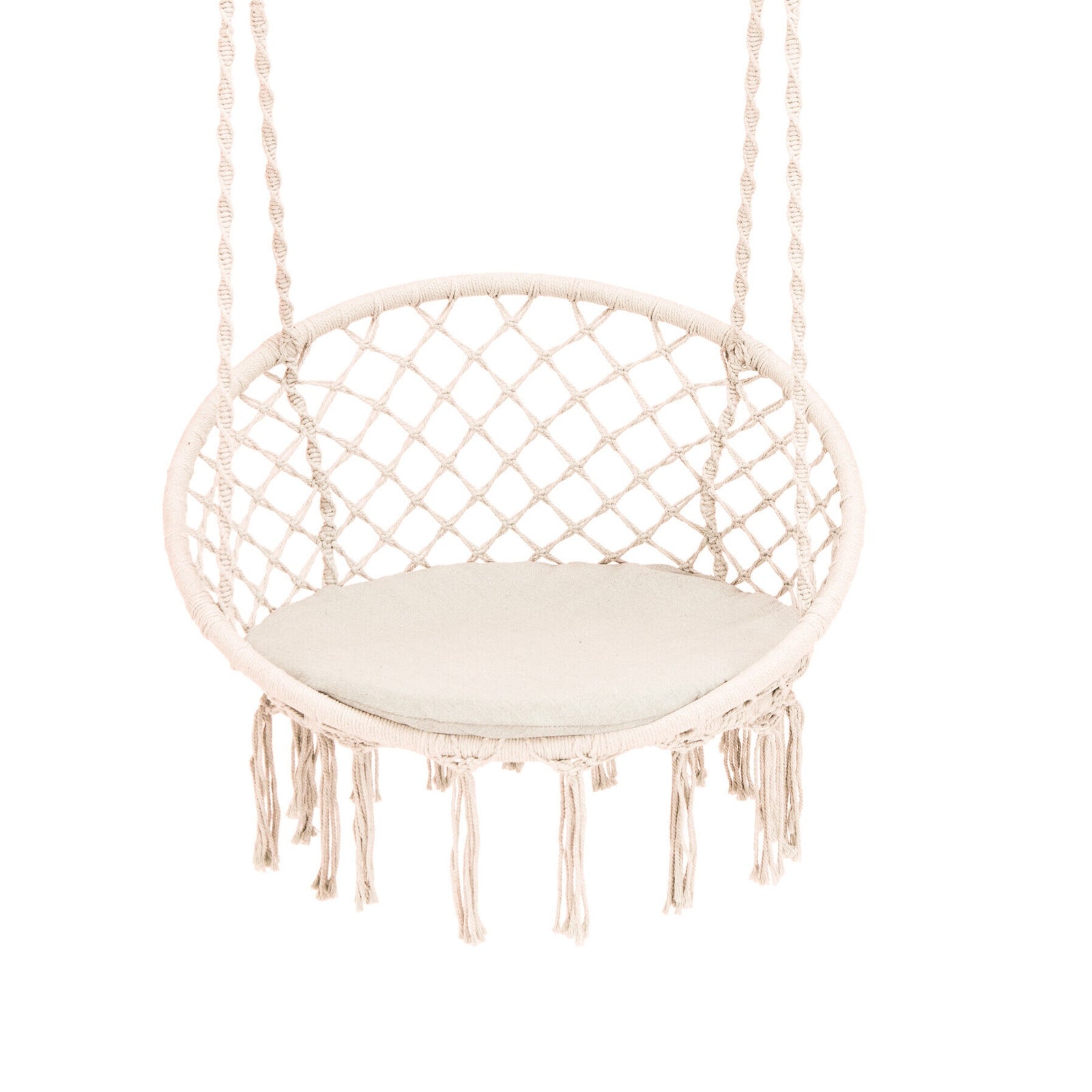 Cushioned Hammock Swing Chair with Hanging Kit, Beige Hammocks Beige  at Gallery Canada