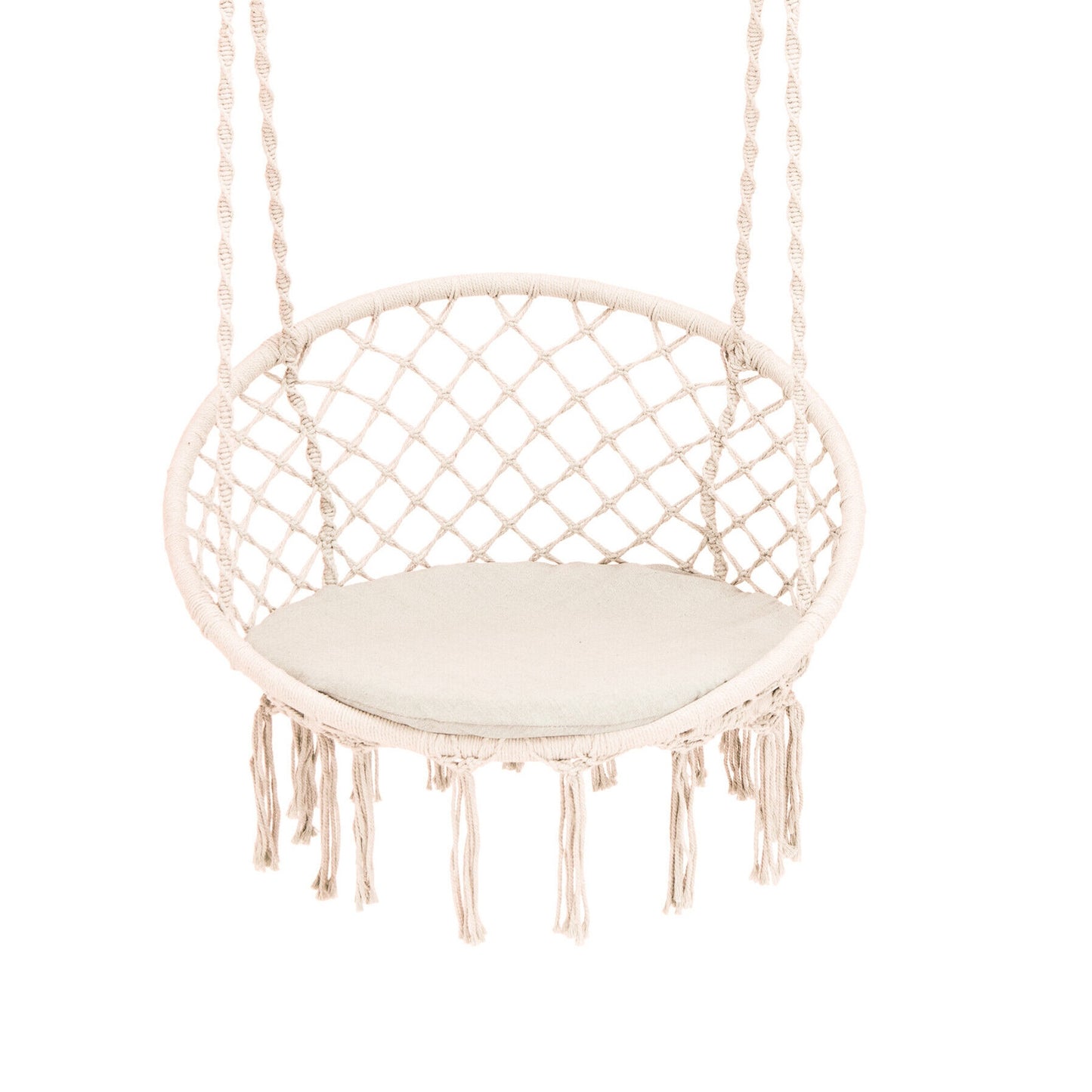 Cushioned Hammock Swing Chair with Hanging Kit, Beige Hammocks Beige  at Gallery Canada