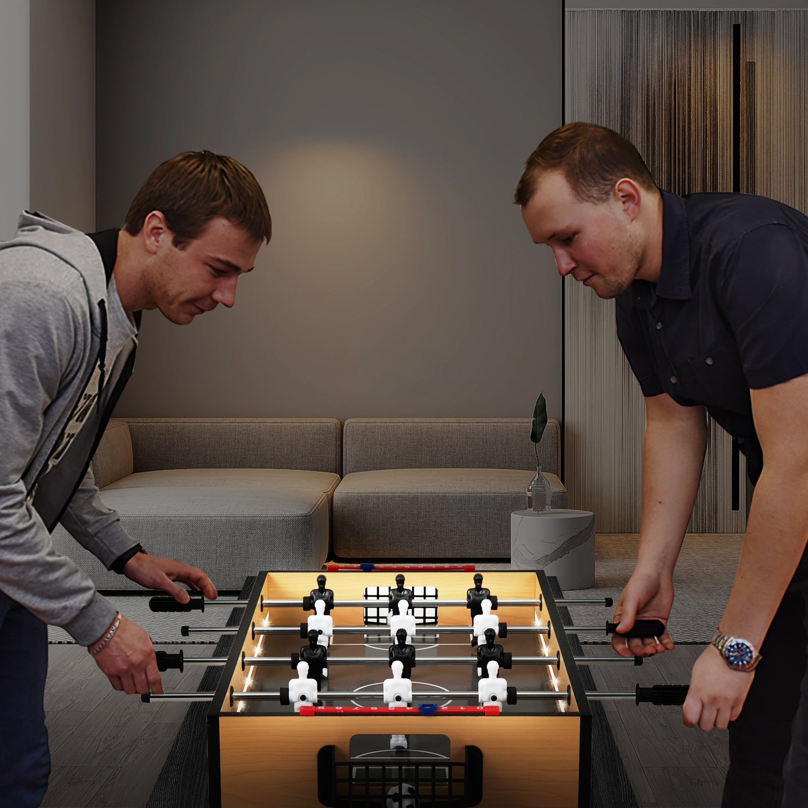 Game Room Size Football Table with Non-slip Handle, Brown Game Room   at Gallery Canada