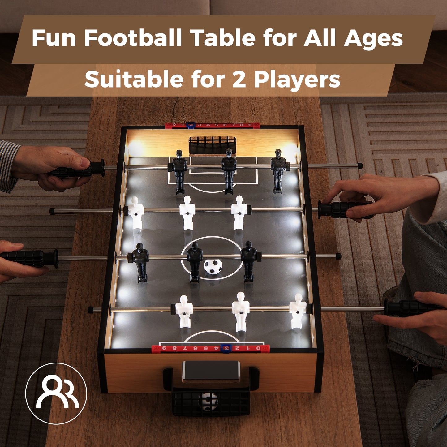 Game Room Size Football Table with Non-slip Handle, Brown Game Room   at Gallery Canada