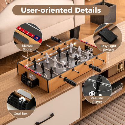 Game Room Size Football Table with Non-slip Handle, Brown Game Room   at Gallery Canada