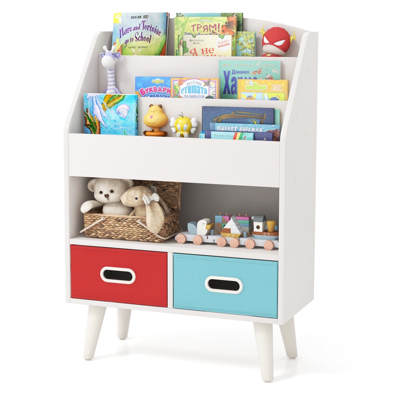 Kids Bookshelf with Open Compartment for Toddlers 3+ Years Old, White Kids Storage   at Gallery Canada