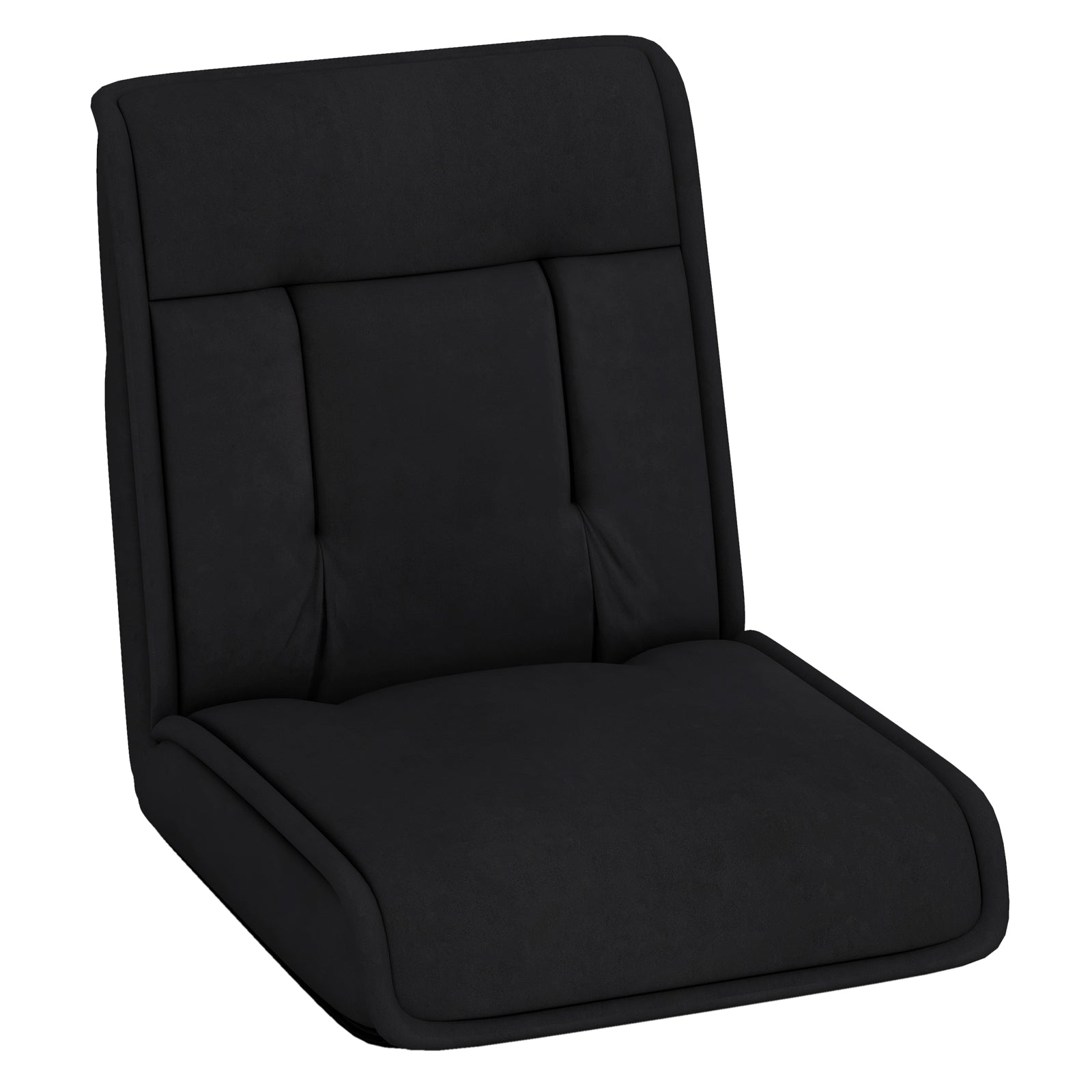 Folding Floor Chair Convertible Lazy Chair with 14-Poistion Adjustable Backrest, Black Floor Chairs Black  at Gallery Canada