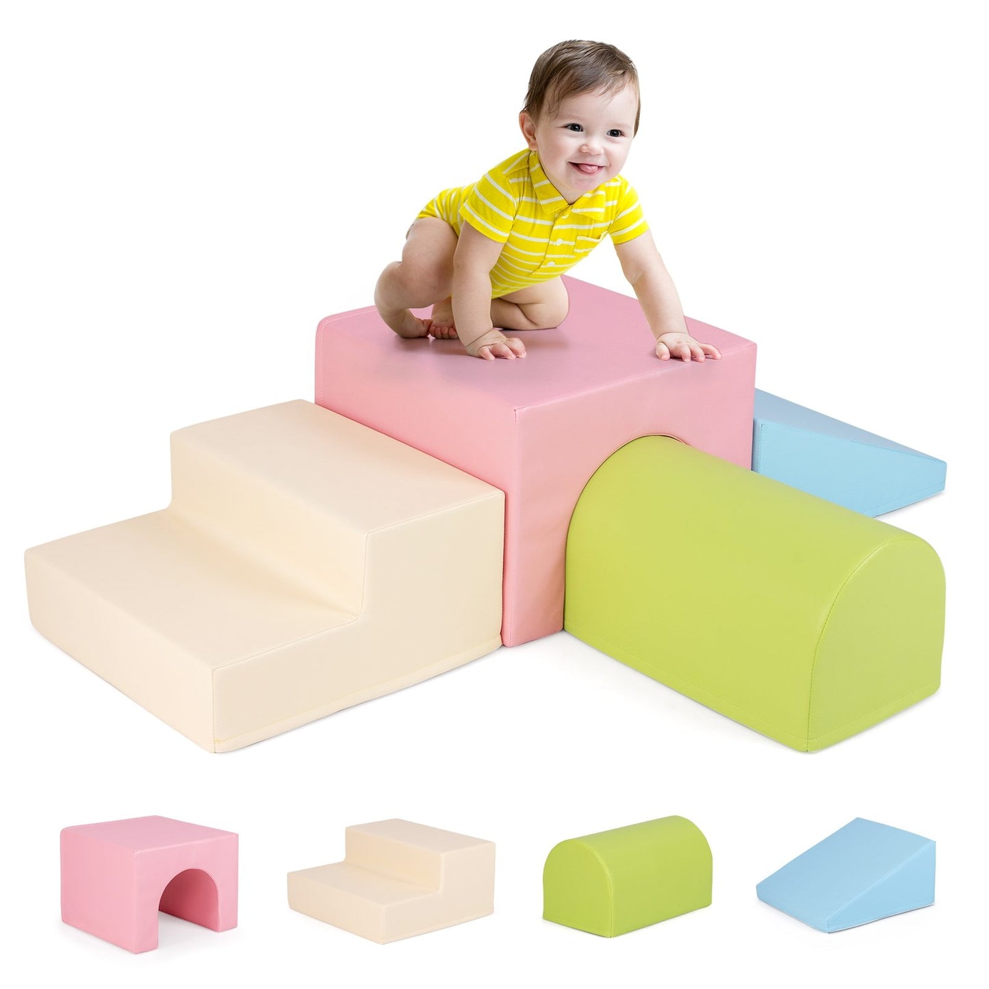 Climb and Crawl Foam Block Play Set for Infant Baby, Multicolor Climbers & Slides Multicolor  at Gallery Canada