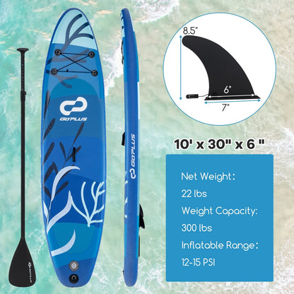 Inflatable Stand Up Paddle Board Sup Board with Premium SUP Accessories-S, Blue Surfing   at Gallery Canada