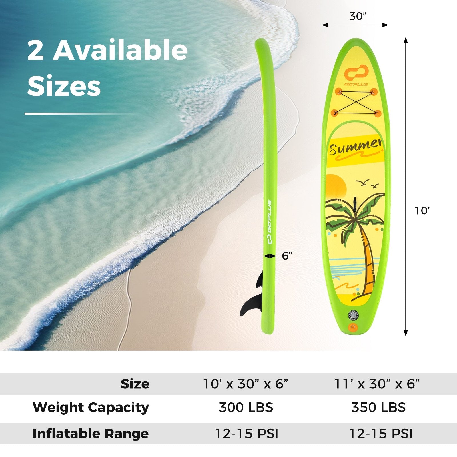 Inflatable Stand up Paddle Board iSUP Board Accessories with 3 Fins-S Surfing   at Gallery Canada