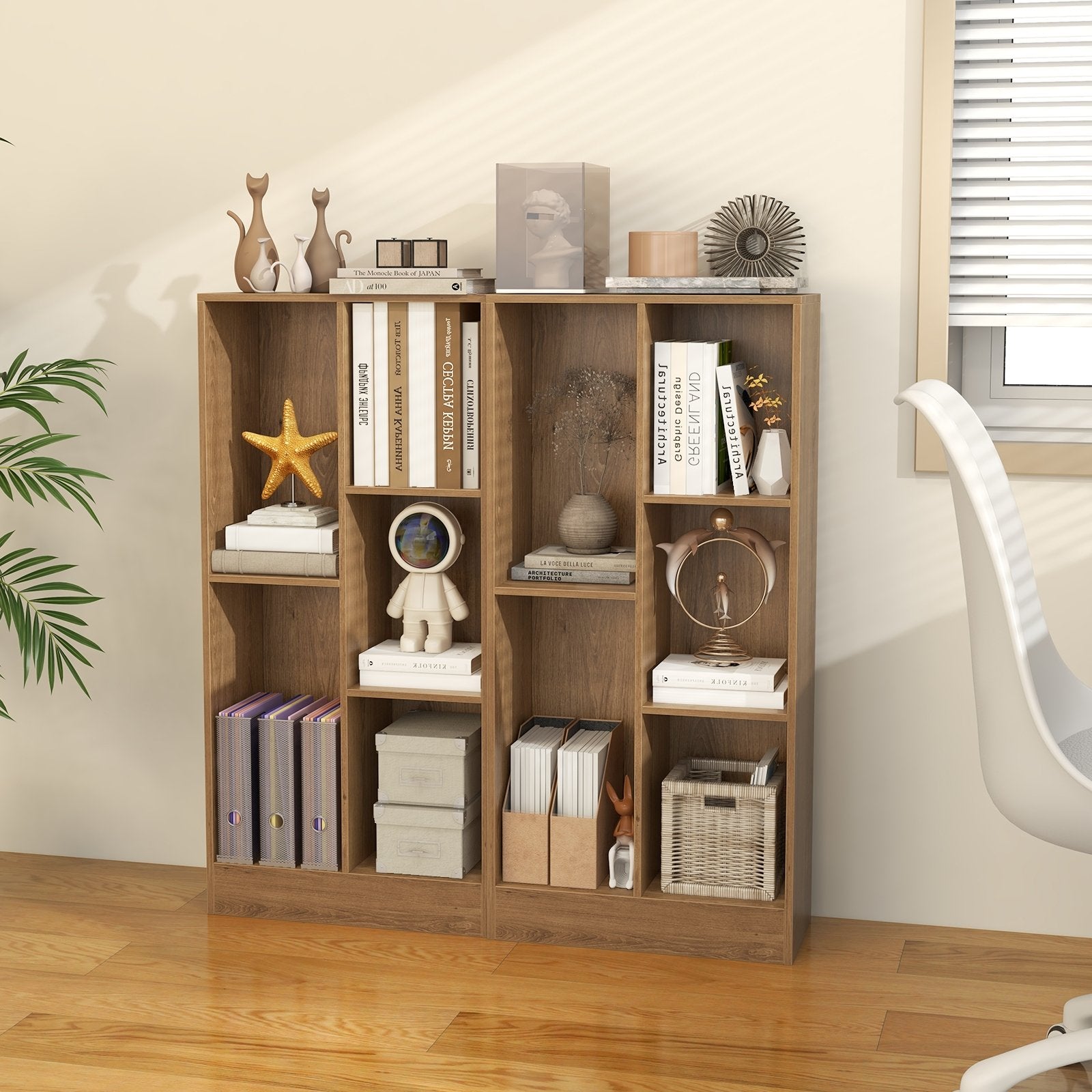 41 Inches 5-Cube Floor Bookcase with 2 Anti-Tipping Kits, Natural Bookcases   at Gallery Canada