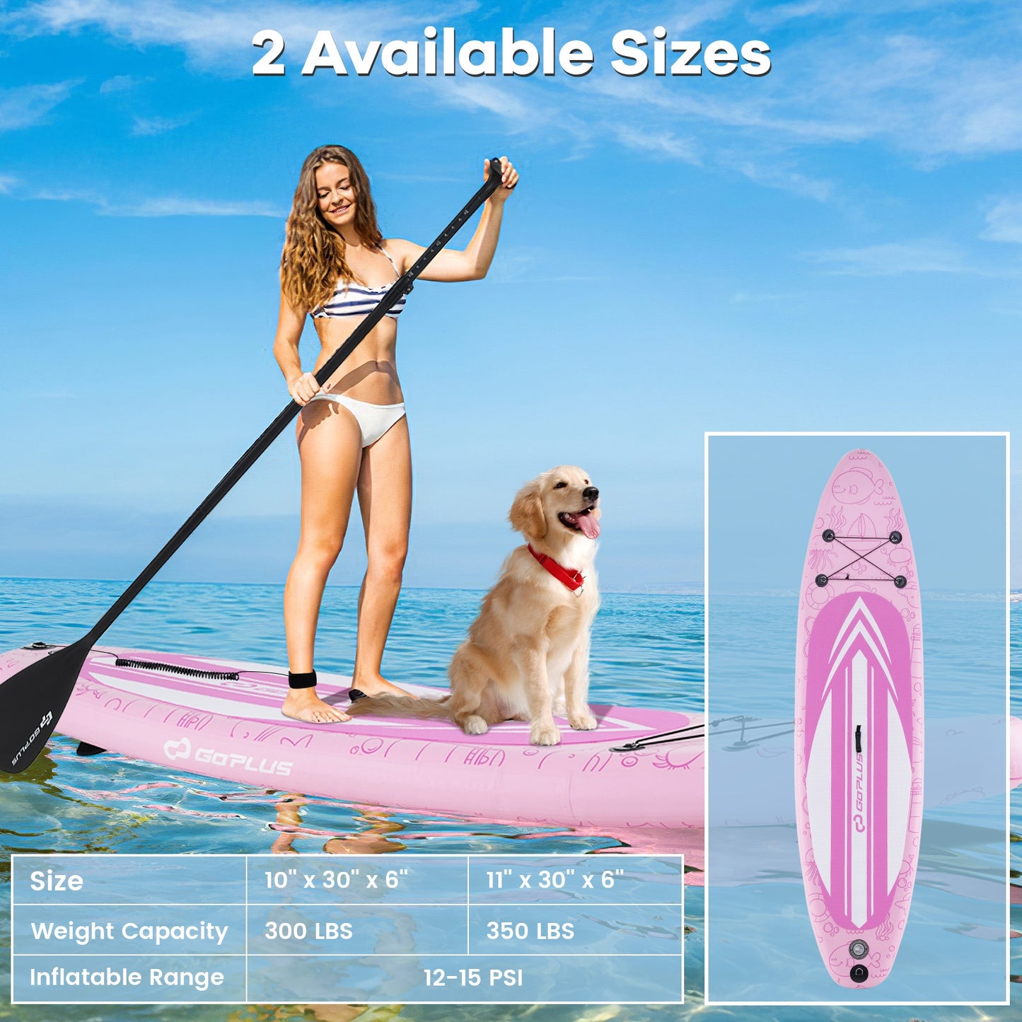 Inflatable Stand up Paddle Board iSUP Board Accessories with 3 Fins and Backpack-S Surfing   at Gallery Canada