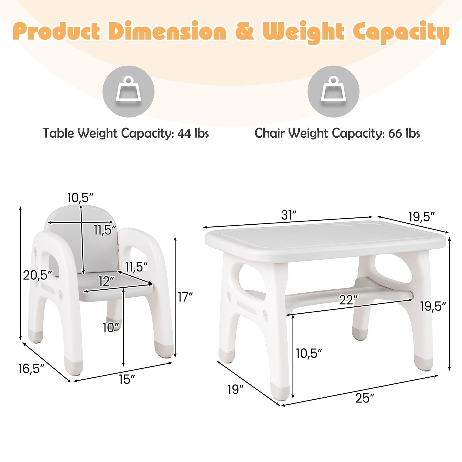 Kids Activity Table and Chair Set with Montessori Toys for Preschool and Kindergarten, Gray Kids Table & Chair Sets   at Gallery Canada