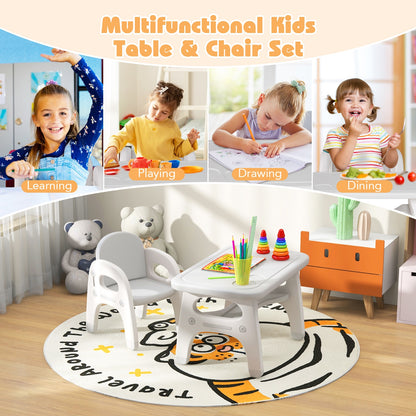 Kids Activity Table and Chair Set with Montessori Toys for Preschool and Kindergarten, Gray Kids Table & Chair Sets   at Gallery Canada