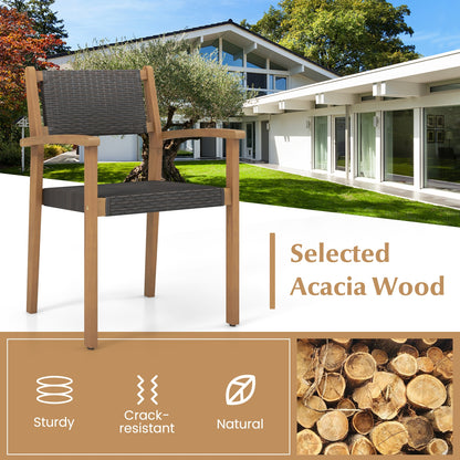 Set of 2 Stackable Outdoor Wicker Dining Chair, Natural Dining Chairs   at Gallery Canada