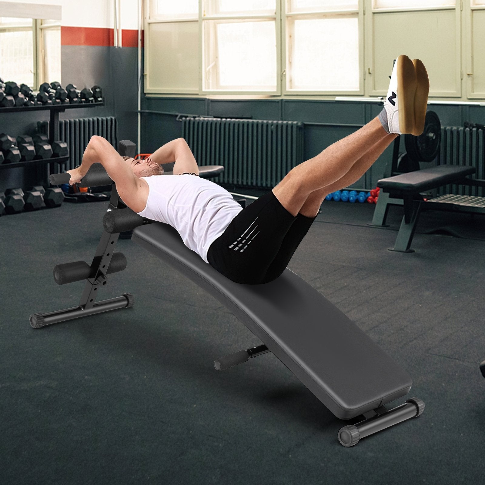 Adjustable Decline Sit Up Bench for Exercise for Home Gym, Black Exercise Machines   at Gallery Canada