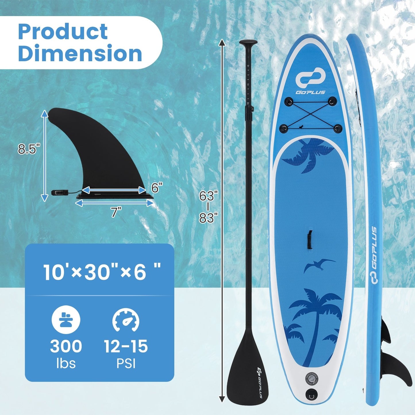 Inflatable Stand Up Paddle Board with Premium SUP Accessories-S, Blue Surfing   at Gallery Canada