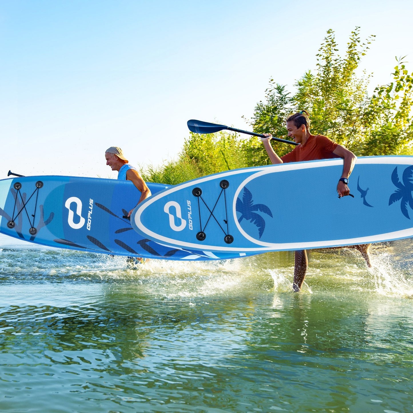 Inflatable Stand Up Paddle Board with Premium SUP Accessories-S, Blue Surfing   at Gallery Canada