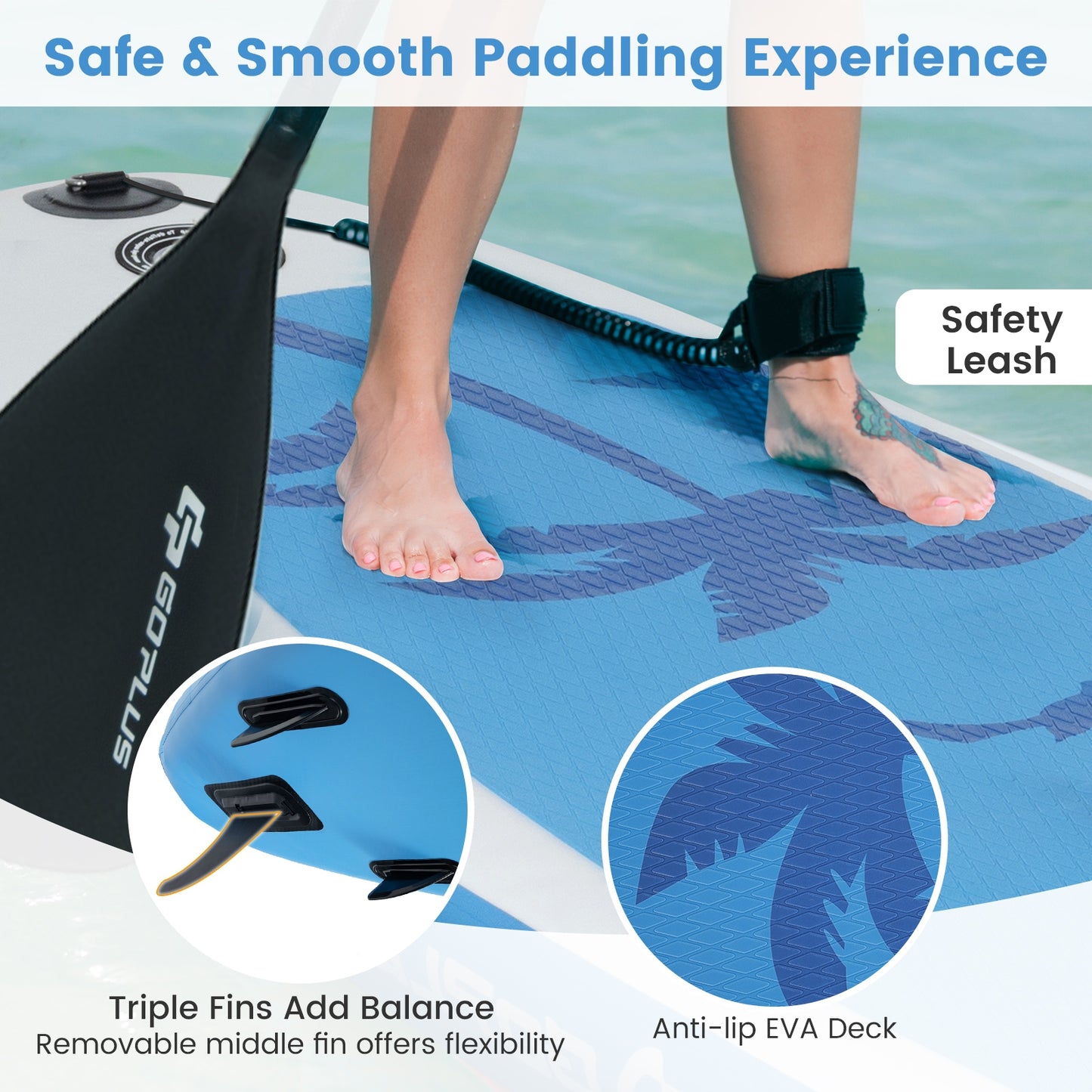 Inflatable Stand Up Paddle Board with Premium SUP Accessories-S, Blue Surfing   at Gallery Canada