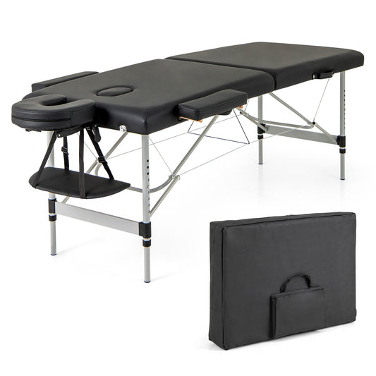 84 Inches Professional Massage Lash Bed with Carrying Bag, Black Spa & Salon Black  at Gallery Canada